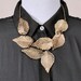 Vintage Statement Necklace - gold LEAVES leaf pendant, wedding jewelry, steampunk jewelry - FREE worldwide shipping