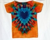 Children Baby T-shirt 24 month Tie Dye Blue Heart Golden Turquoise Red Green Lime Short Sleeve AnnThenBaby