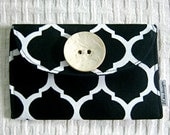 Black and White Wallet Wristlet, Bridesmaid Gift, Passport Travel