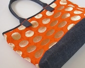 Japanese Vintage Obi Remake: Large Tote Bag / Orange