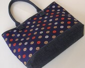 Japanese Vintage Obi Remake: Large Tote Bag / Midnight Blue