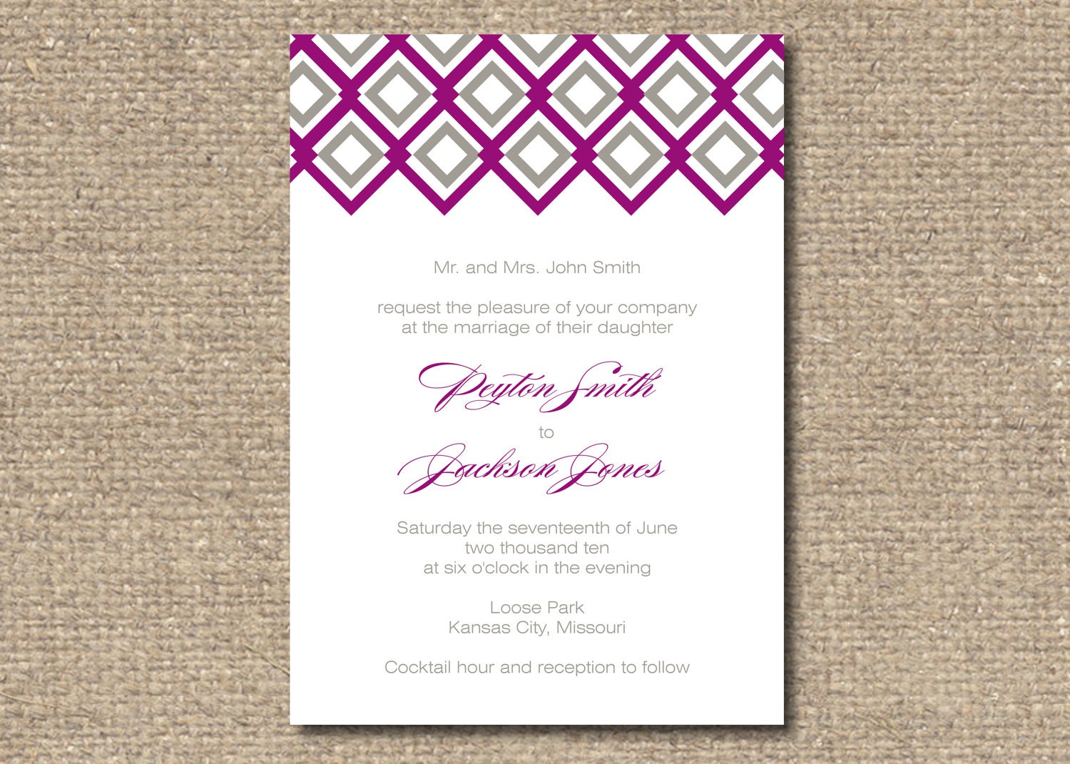 Peyton Printable Wedding Invitation Suite
