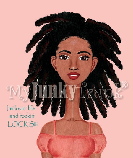 Dreadlocks-- African American Natural Hair  Print