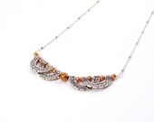 Mixed Metal Necklace, Silver and Copper, Romanesque Jewellery