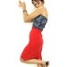 80s red pencil skirt S high waist cotton