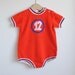 Vintage Baby Boy Onesie - Red White Blue NUMBER TWELVE (12m)