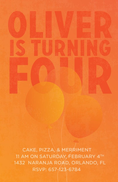 Orange (or Red, Green, Blue, Purple, Etc.) You Glad I'm Having A Birthday Party Invitation