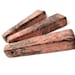 Wood Pendants Rectangle 42mm - Set of 3 Rustic Pink Brown wooden stick beads