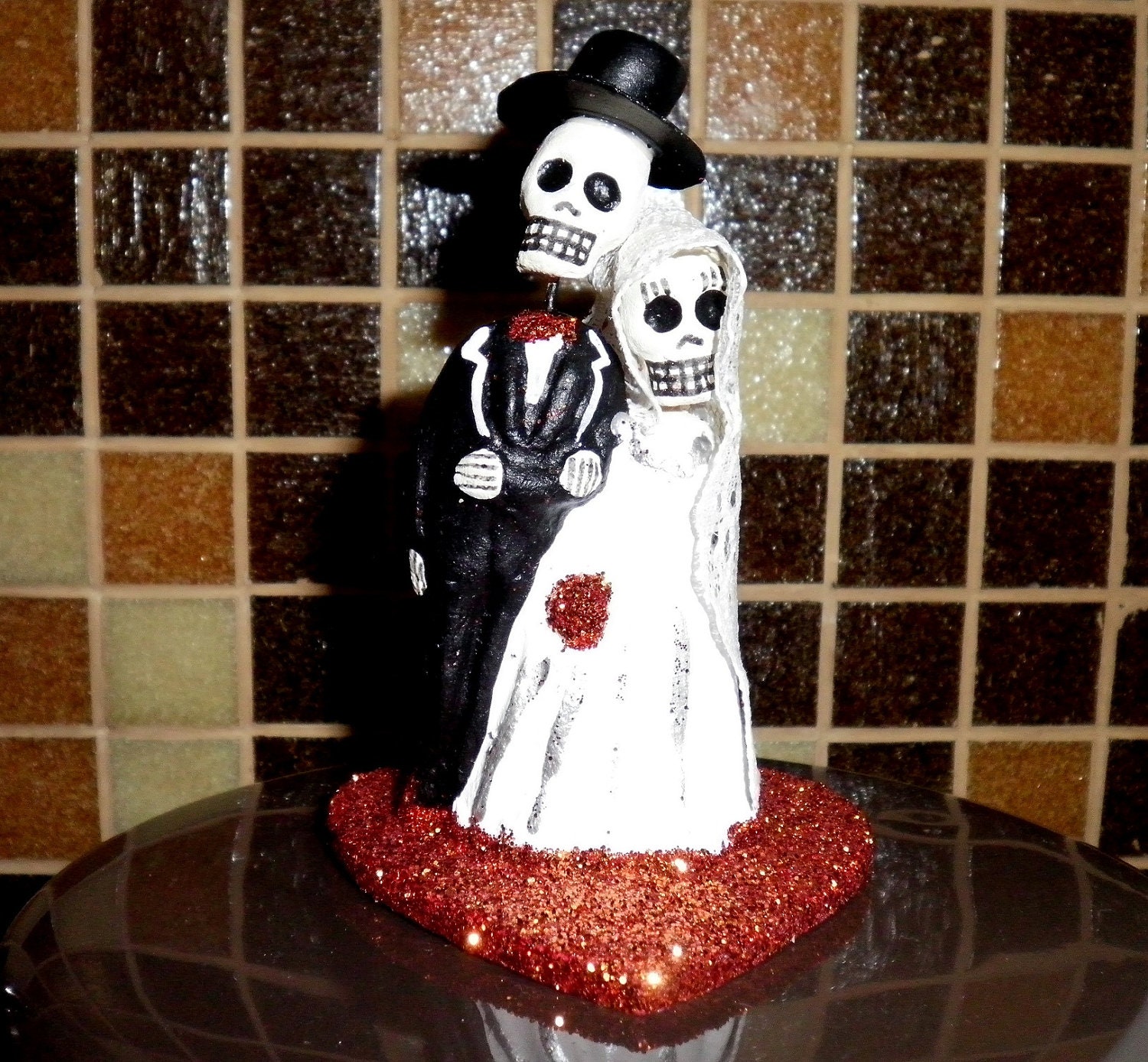 Orange Dia De Los Muertos Cake Topper