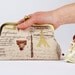 Bag pouch - Handwriting - metal frame clutch bag