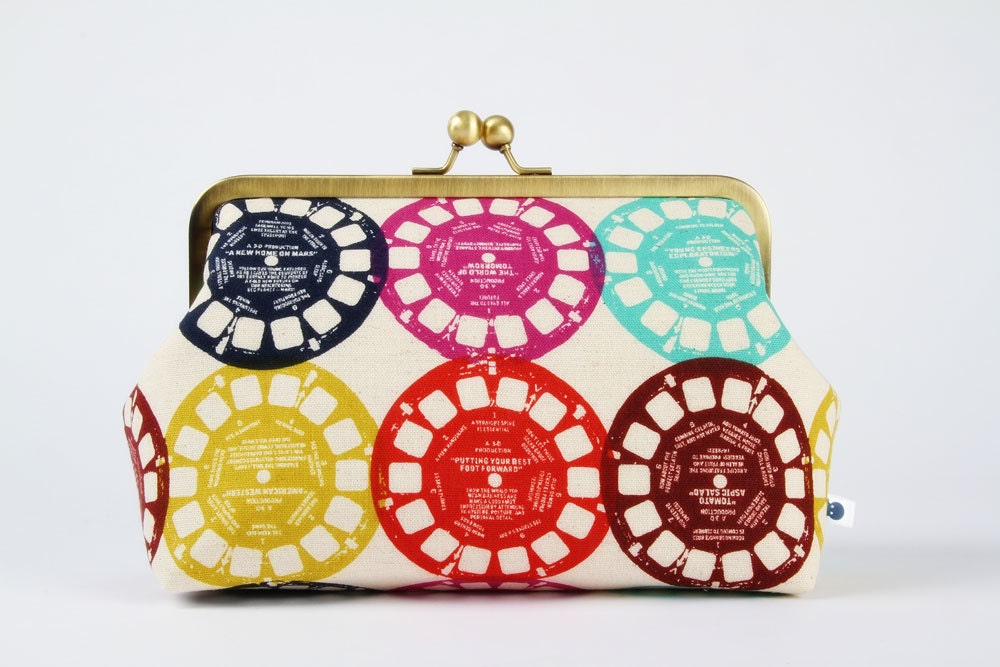 Cosmetic pouch - Colorful viewfinders - metal frame clutch bag