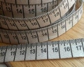 Cotton Twill CENTIMETERS Measuring Tape Ruler Metric Ribbon Double Sided Natural 5/8 inch - 3 yards