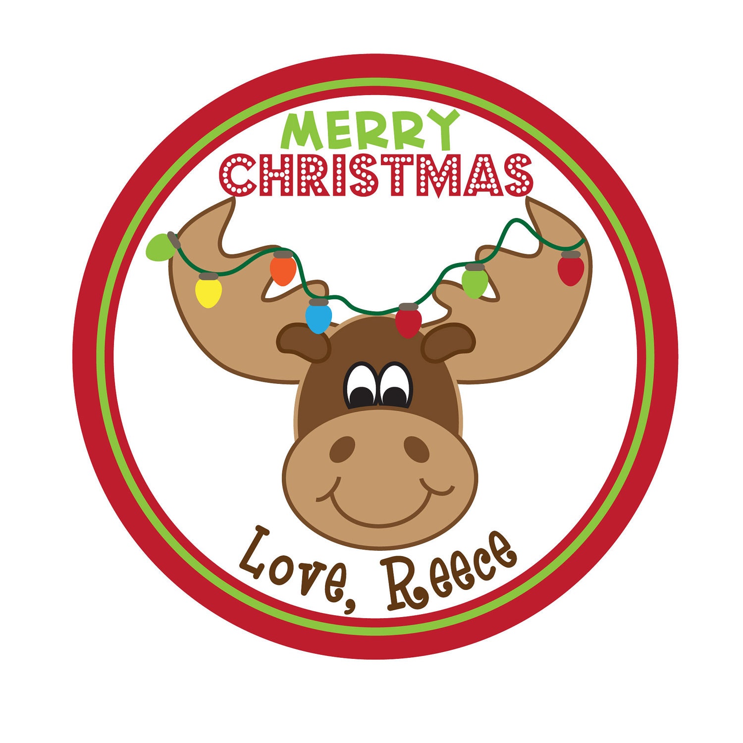 Personalized Stickers,Gift Tag,Christmas,Moose,Personalized Stickers Set of 24 Il_570xn
