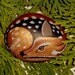 Deer Bambi whitetail fawn rescue donate woodland doe forest wildlife miniature dish garden terrariums hand painted rocks by Rockartiste