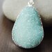 Hemimorphite Druzy Silver Necklace