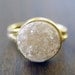 Vanilla Druzy Gold Ring - White Crystals