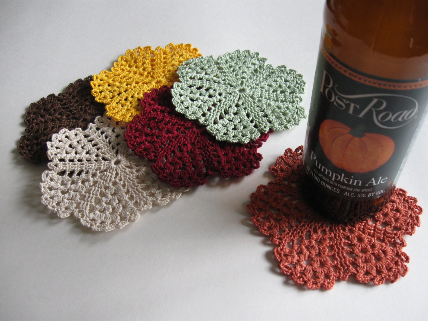 Crocheted Coasters Doilies Glass Mats Dining Table Decor