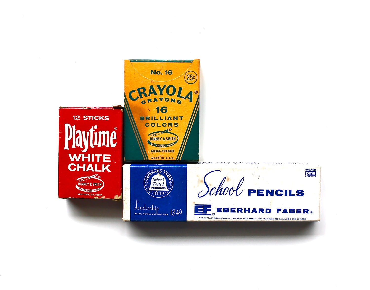 Classroom Essentials - Vintage Crayons, Chalk, and School Pencils