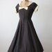 50s dress - vintage 1950s black bow dress - 50s party dress