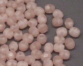 100 Opaque Light Pink 4mm Fire Polished Czech Glass Beads