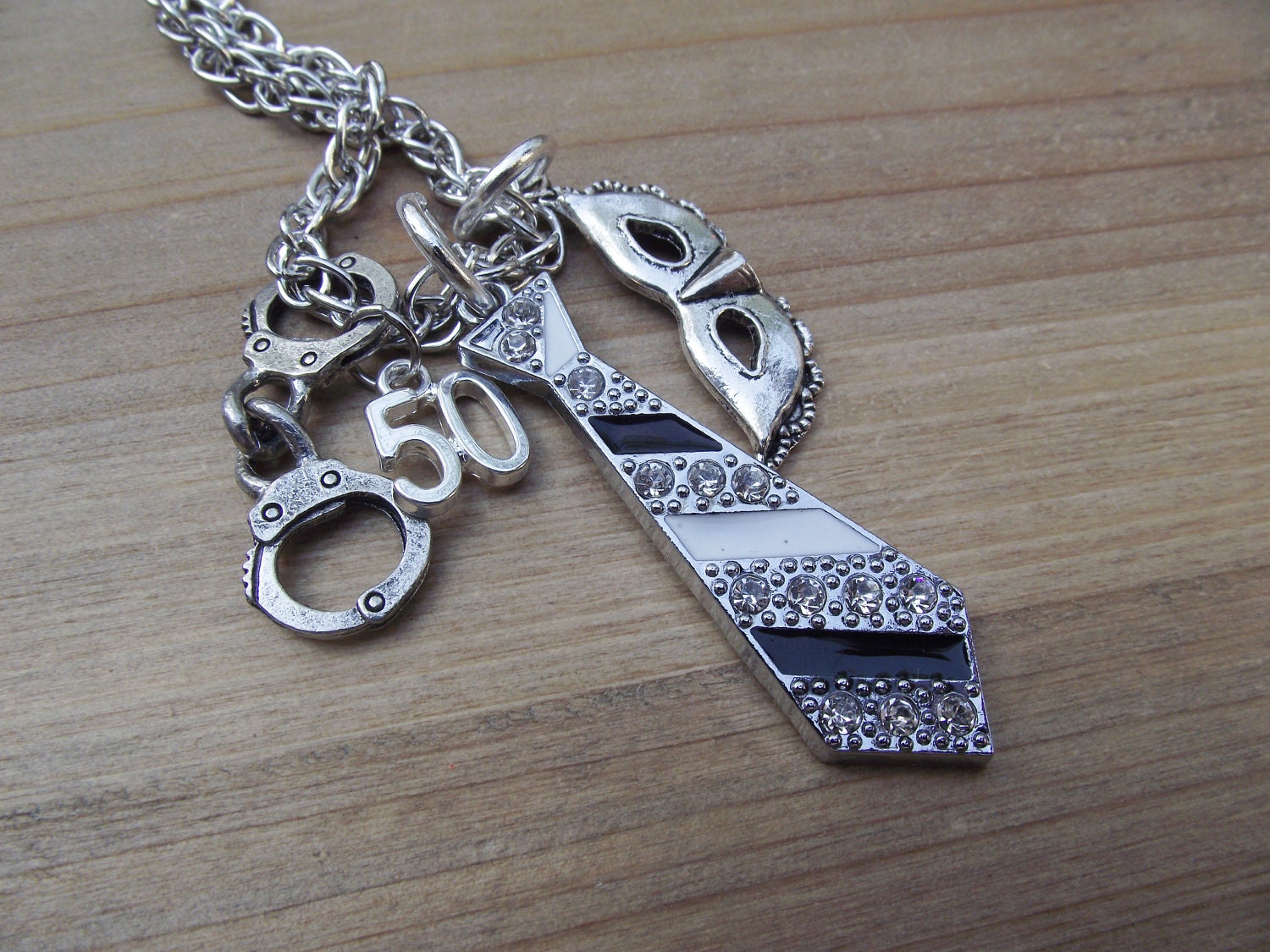 BACK IN STOCK - My 50 - 50 Shades of Grey Inspired Charm Necklace