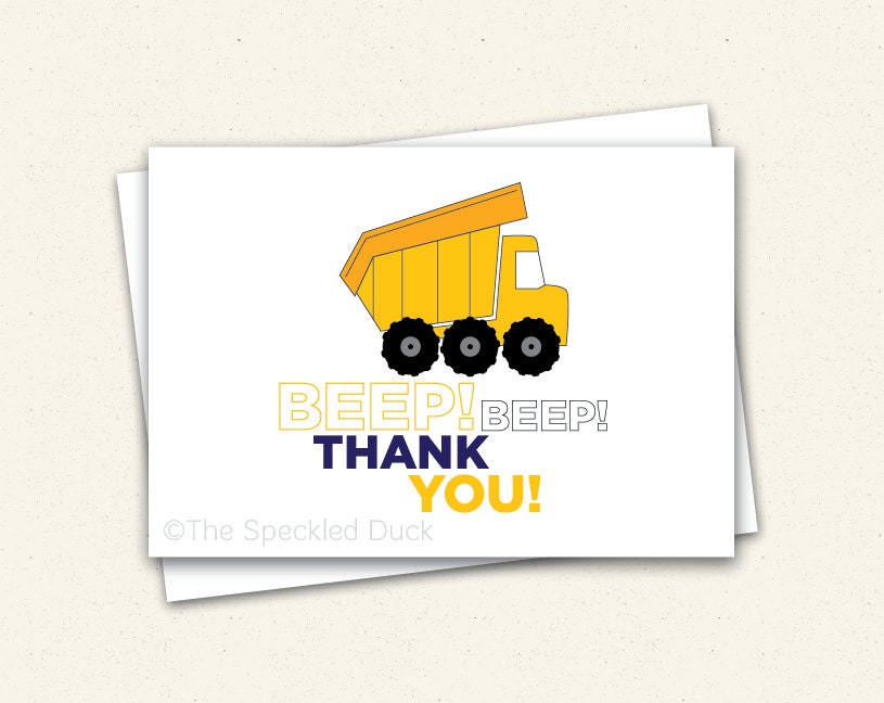 BEEP BEEP Dump Truck Thank You Notes Il_570xn