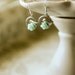 Hello Birdie - mint cabochon dangle bird earrings