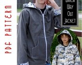 PDF Sewing Pattern:  The Which Way Out Jacket Big Kid Sizes (Instant Download)