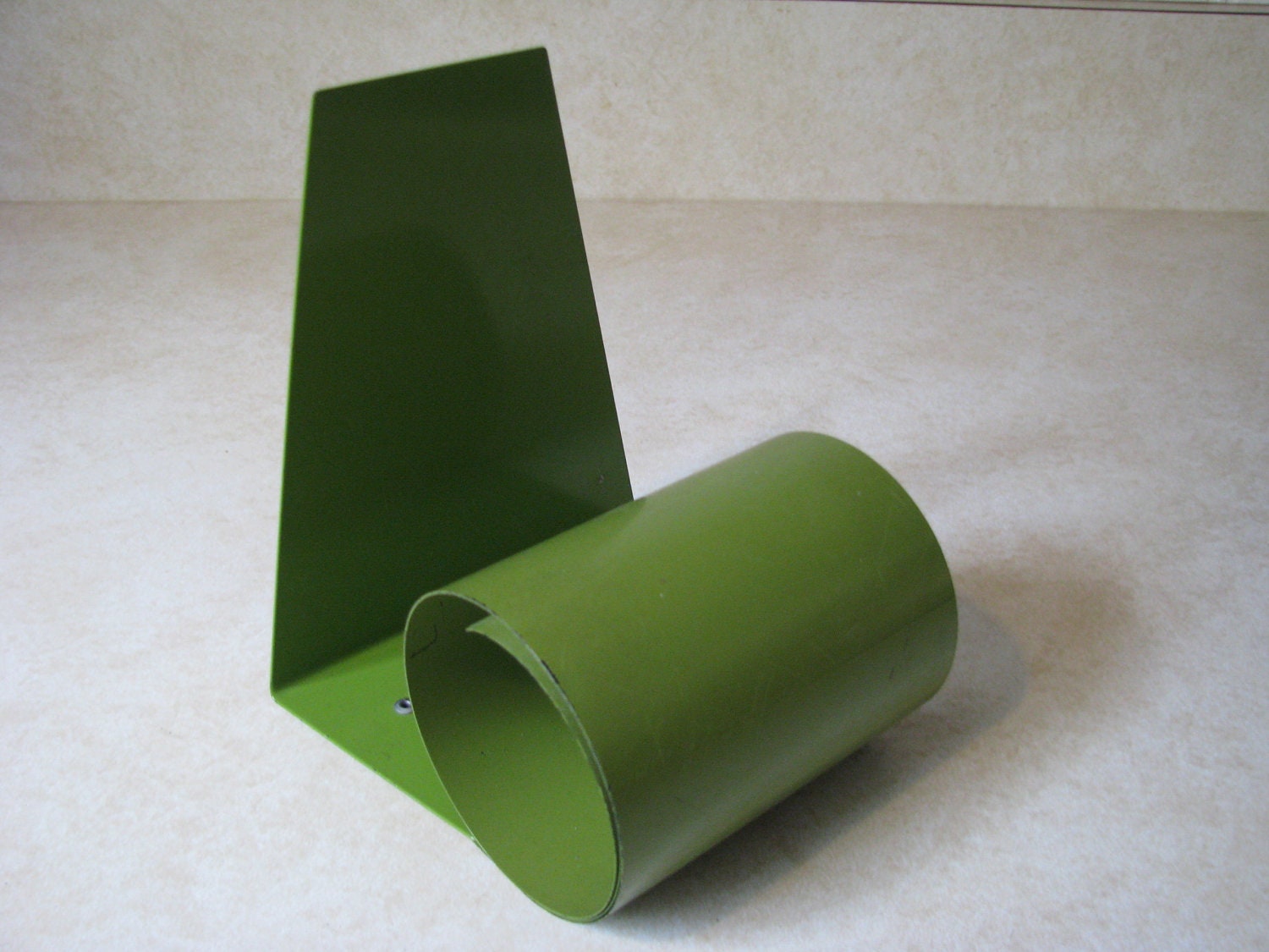 Vintage Mod Coil Expanding Book End Green