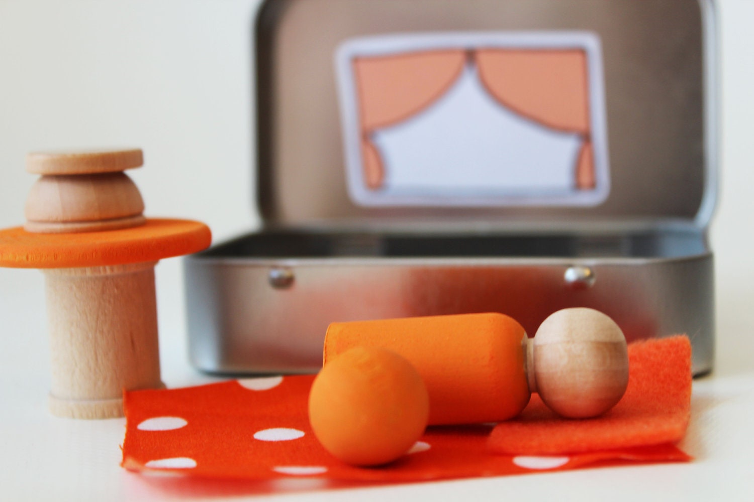 My Pocket Place - Orange - Choose Your Color - Waldorf and Montessori Inspired Pretend Play Doll House Toy