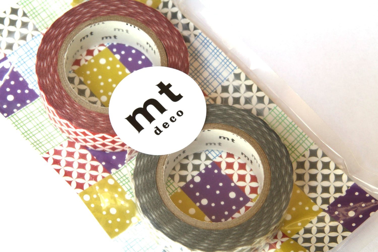 MT Washi Masking Tape -  Grid Red & Grey