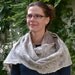 Natural Cream and Taupe Cobweb Blue Faced Leicester Wool Felted Scarf