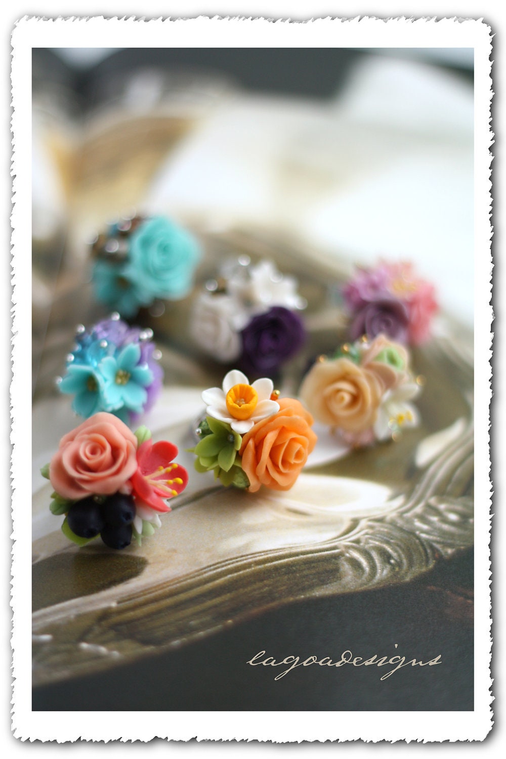 Summer Bouquet Collection // Hand Sculpted Floral Statement Ring