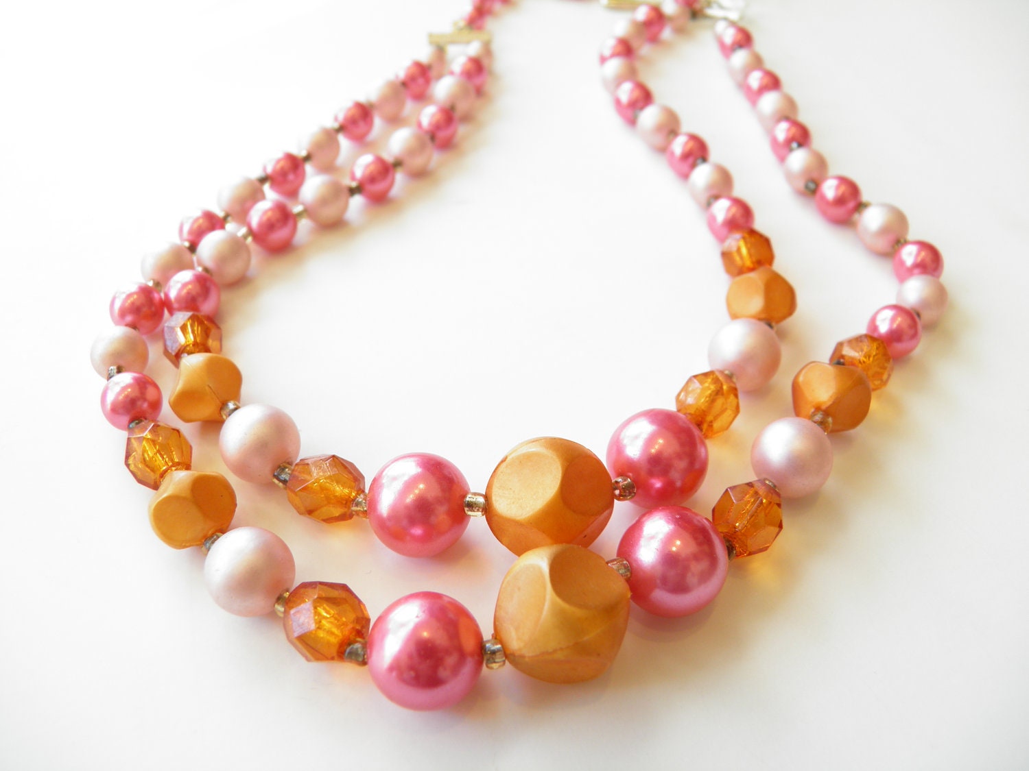 Pink and Orange Vintage Neklace