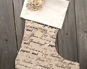 Christmas Stocking Script- Personalized Christmas Stocking, Cottage Chic, Embroidered Stocking, Beach, Coastal Christmas