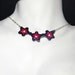 Hot Pink Swarovski Crystal Beaded Star Necklace Beadweaving Sterling Silver - "Une Étoile"