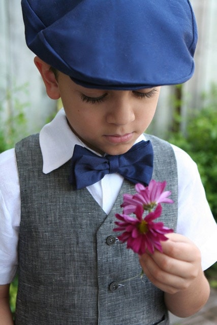 Ring bearer hat, vest, shorts, bow tie, and shirt