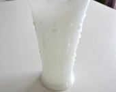 White Vintage Milk Glass Teardrop Vase