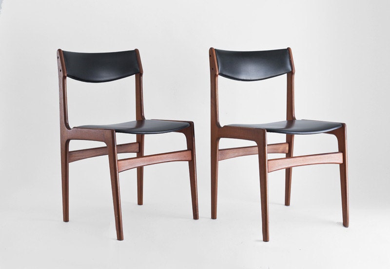 Items similar to Mid Century Teak Wood Chairs - Modern, Dining, Danish