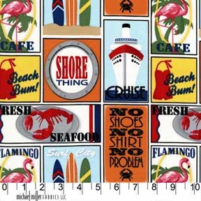 Seaside Travel Stickers, Shore Thing, Michael Miller