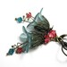 Vintage Style Flower Earrings, Dangle Earrings, Cranberry, Aqua, Flower Earrings, Swarovski Jewelry
