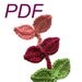 PDF, DIY, Crochet pattern, leaves, tutorial, instruction, Crochet applique, Handmade