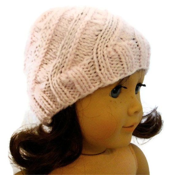 American Girl Doll Beanie Knit Pink Swirl
