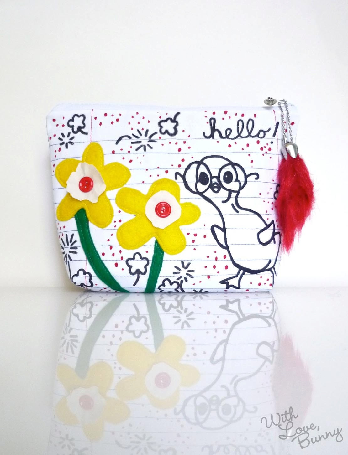 Note Book Paper Pouch - Hello Ugly Duckling - Zippered