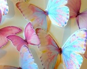 BUY 50 Get 5 FREE Blushing Glamour in Pink - Pink Butterfly Embellishments - Shower Decorations - 3D edible butterflies by Uniqdots on Etsy