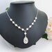 Wedding Bridal Dangle Earrings Bridesmaid Earrings Cubic zirconia earrings with Clear White Swarovski Crystal and Pearls Tear drop Earrings