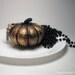 Orange Foil Pumpkin, decoupage, Halloween, macabre, gothic, spooky, orange and black, high fashion, ooak