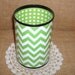 Lime and White Chevron Decorative Can Pencil Holder No. 198