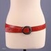 70s Tooled Hip Belt /Brick Leather with Forget Steel Buckle