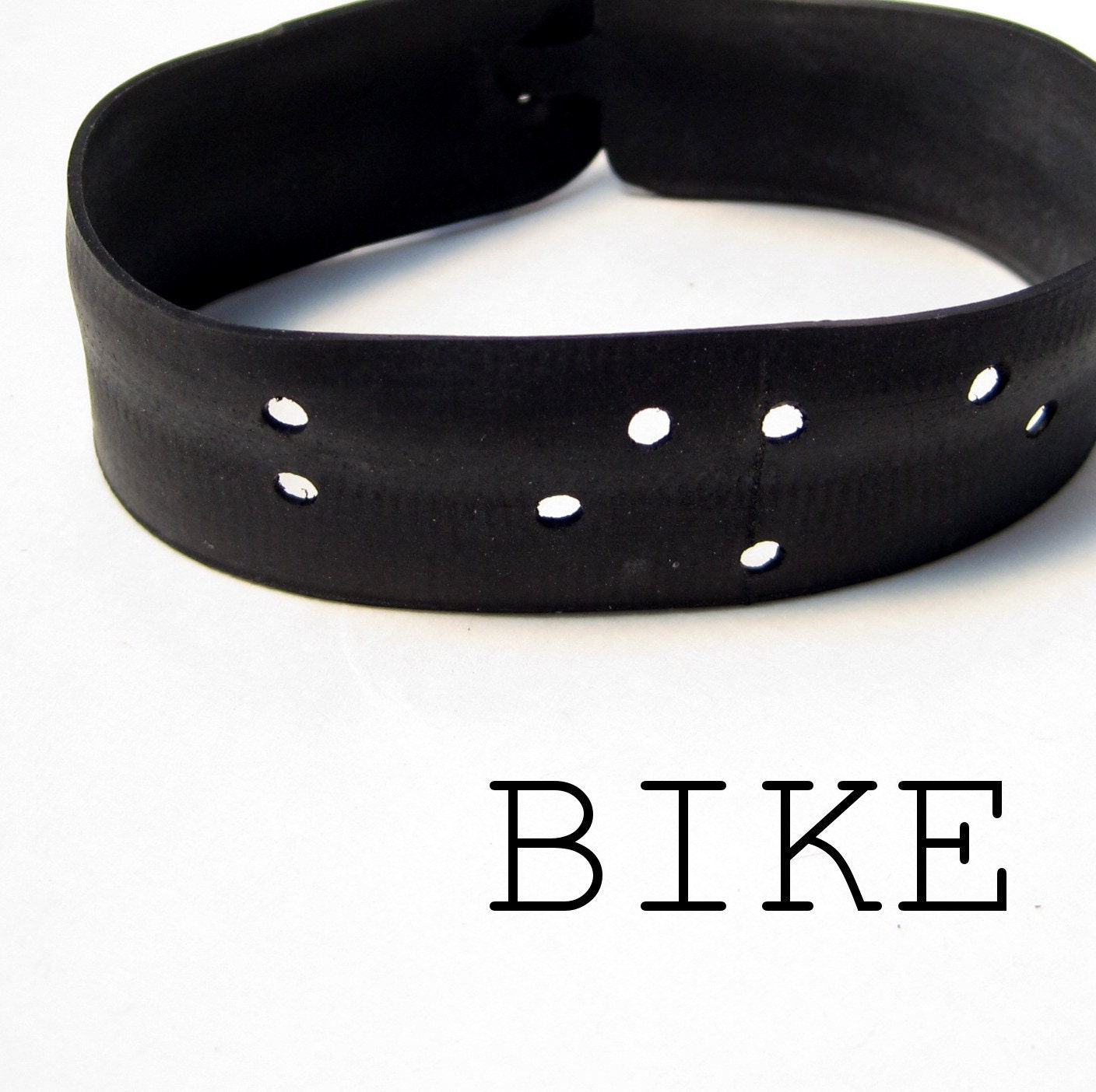 Bike - Braille Bracelet From Recycled Innertube -Vegan Bicycle Jewelry